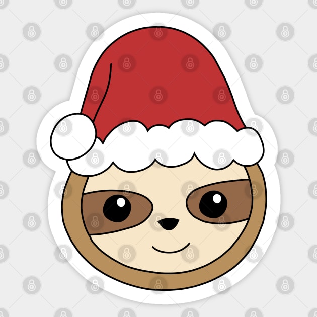 Cute Santa Sloth Sticker by pako-valor